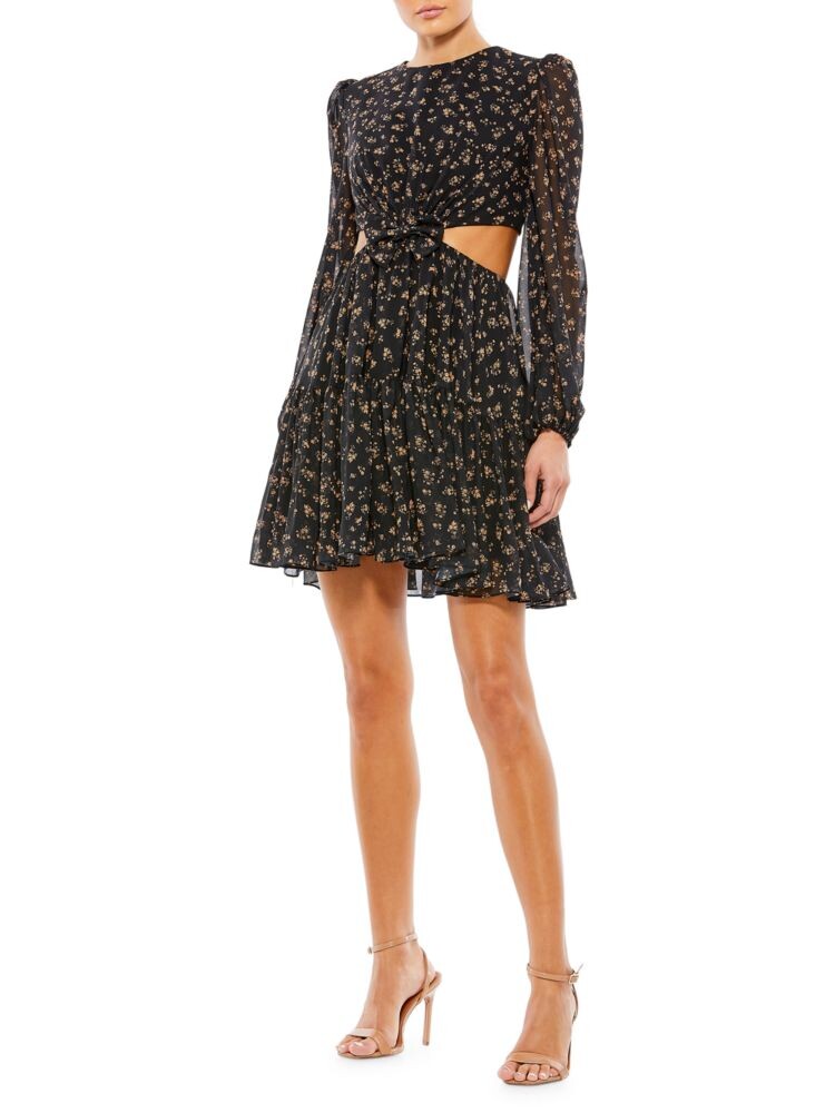 

Мини-платье с цветочным вырезом Mac Duggal, цвет Black Multicolor