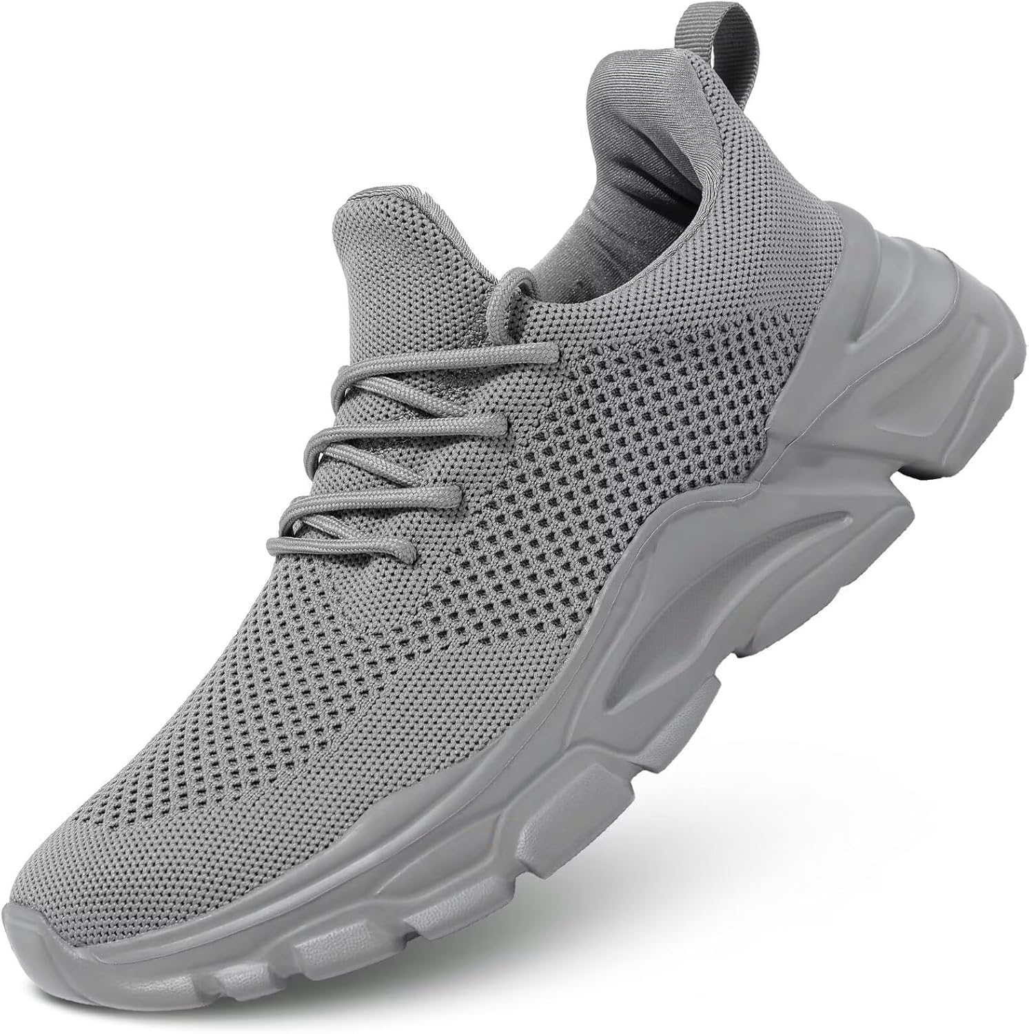 

Мужские слипоны для ходьбы, ультралегкие, дышащие, нескользящие кроссовки для бега, повседневная мода, сетчатые спортивные кроссовки для тренировок Wrezatro, серый