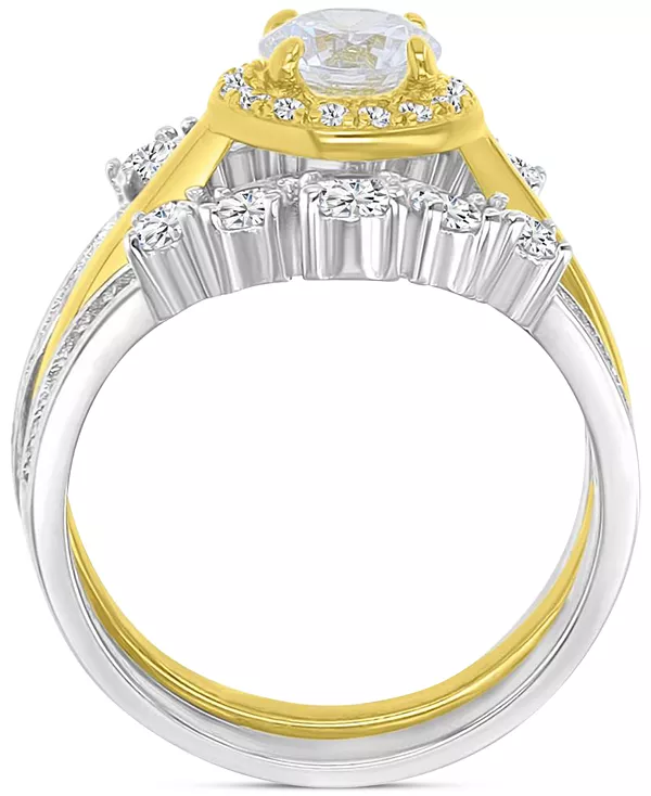 

Двухцветное кольцо с кубическим цирконием, эксклюзивно в Macy's Macy'S, gold