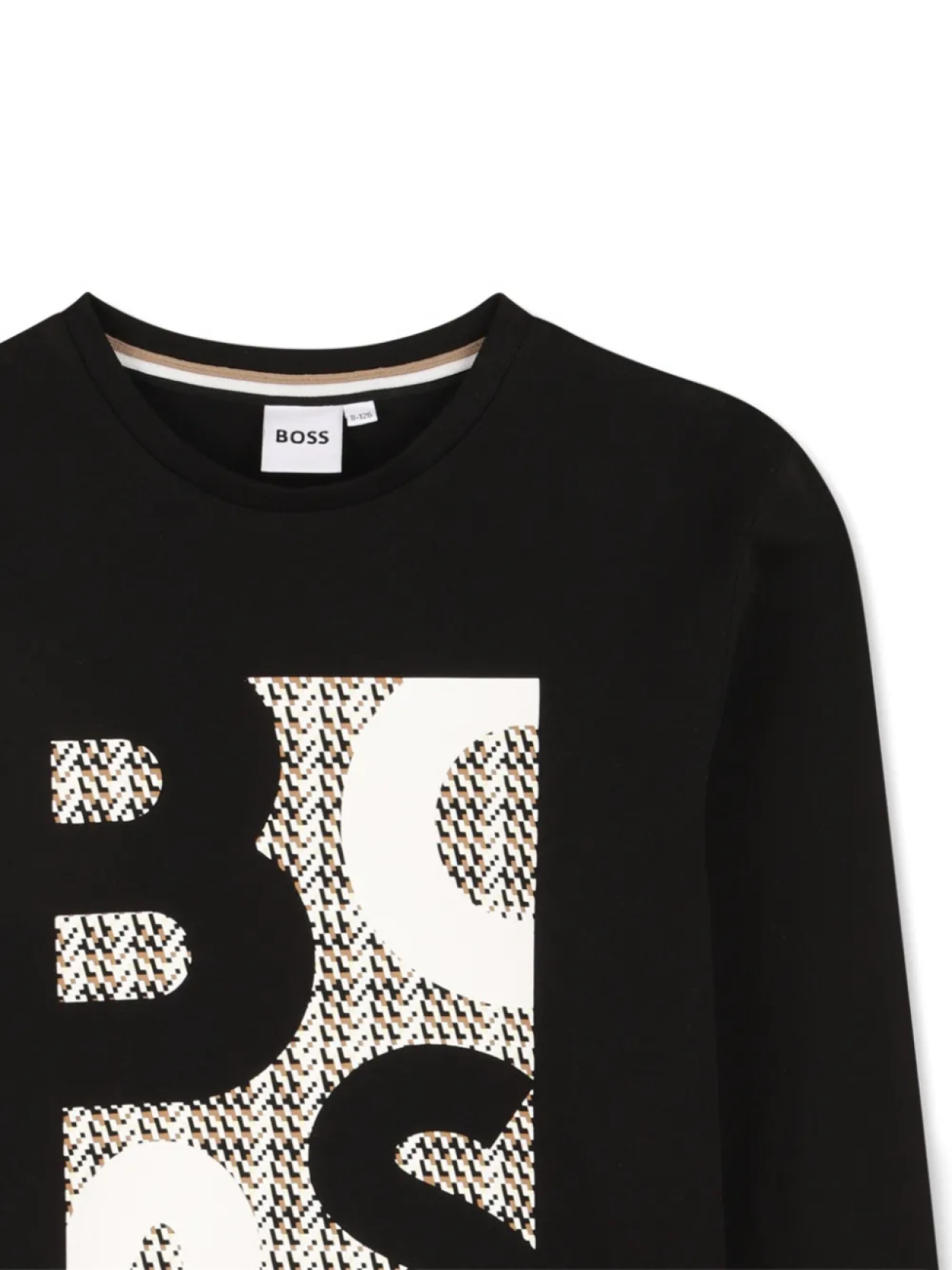 Футболка с длинными рукавами и графическим принтом BOSS Kidswear, черный — фото 2