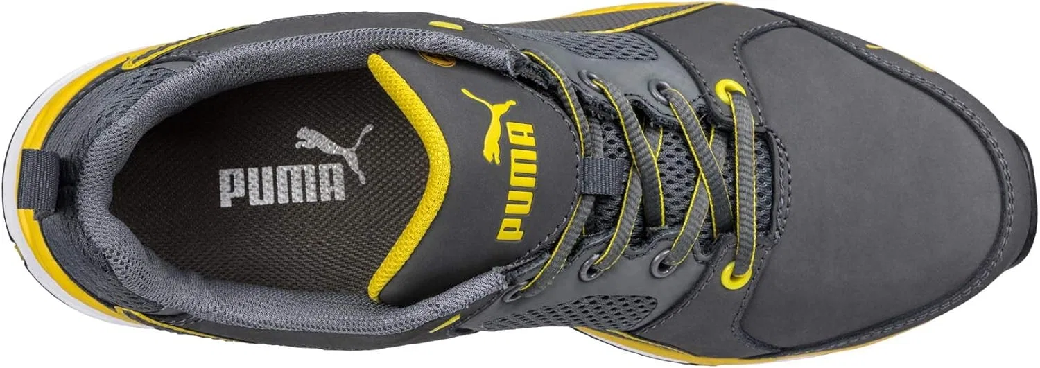 Рабочие кроссовки PUMA Safety Pace 2.0 желтого цвета, низкие, S1P, ESD, HRO, SRC, с защитным колпачком из стекловолокна, дышащие, без металла, мужские — фото 3