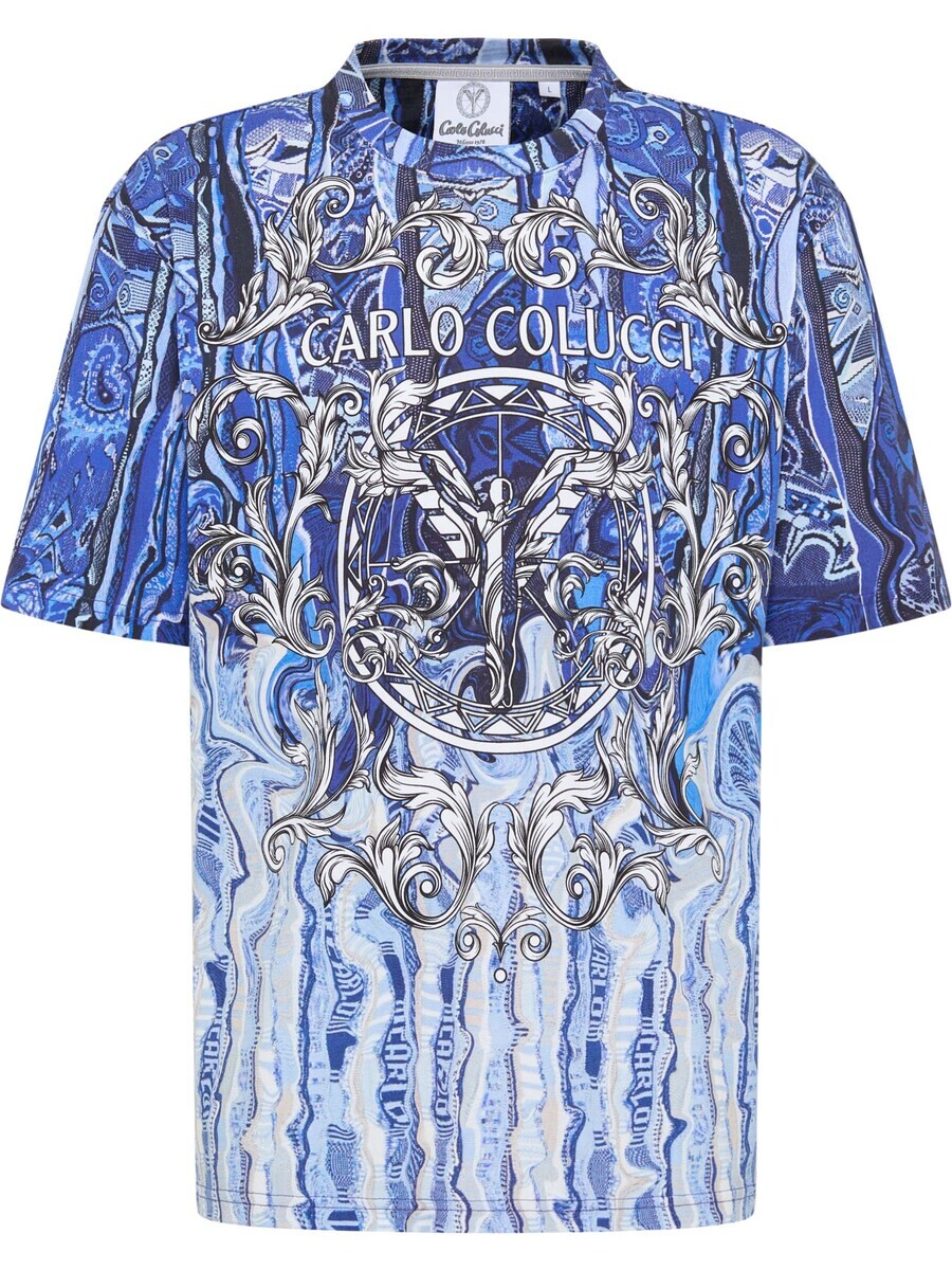 

Классическая футболка Carlo Colucci Shirt Osso, темно-синий