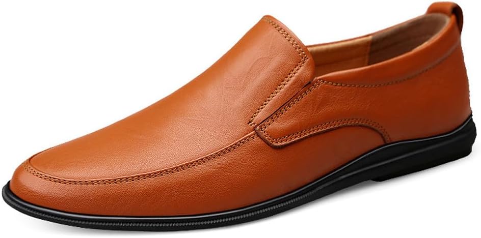 

Мужские повседневные лоферы из натуральной кожи, мягкие туфли на плоской подошве для прогулок и вождения Welrung, коричневый