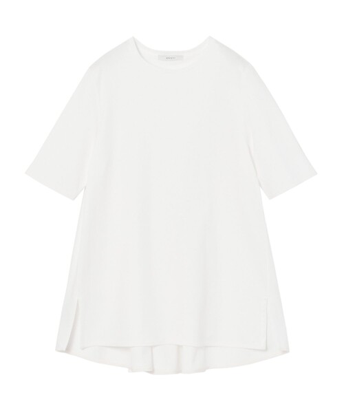 

Футболка хлопковая с глалкой спинкой и расклешенным подолом ANAYI, белый