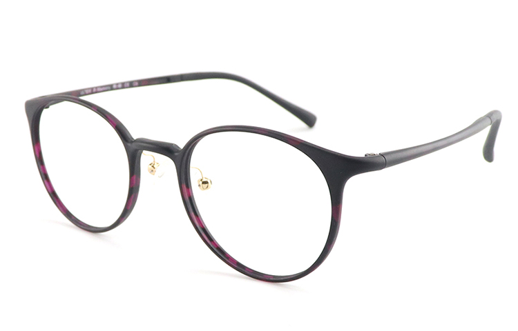 

MUZU Пластиковая круглая оправа для очков унисекс, Purple Tortoiseshell
