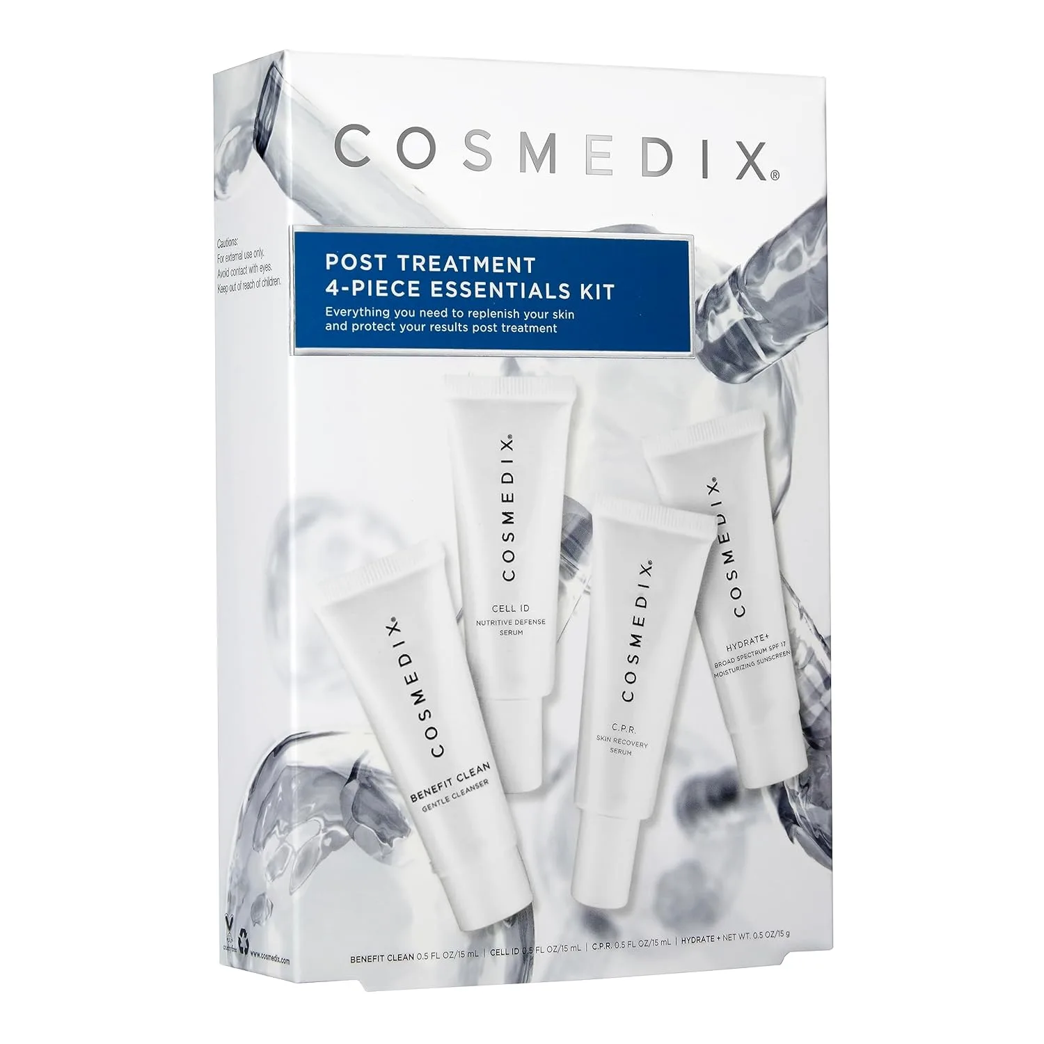 Набор для ухода Cosmedix Starter Kit, 4 средства в дорожном формате: очищающее средство, сыворотка, эксфолиант и увлажняющий крем, для всех типов кожи, cruelty free упаковка 1 шт., Post Treatment — фото 4