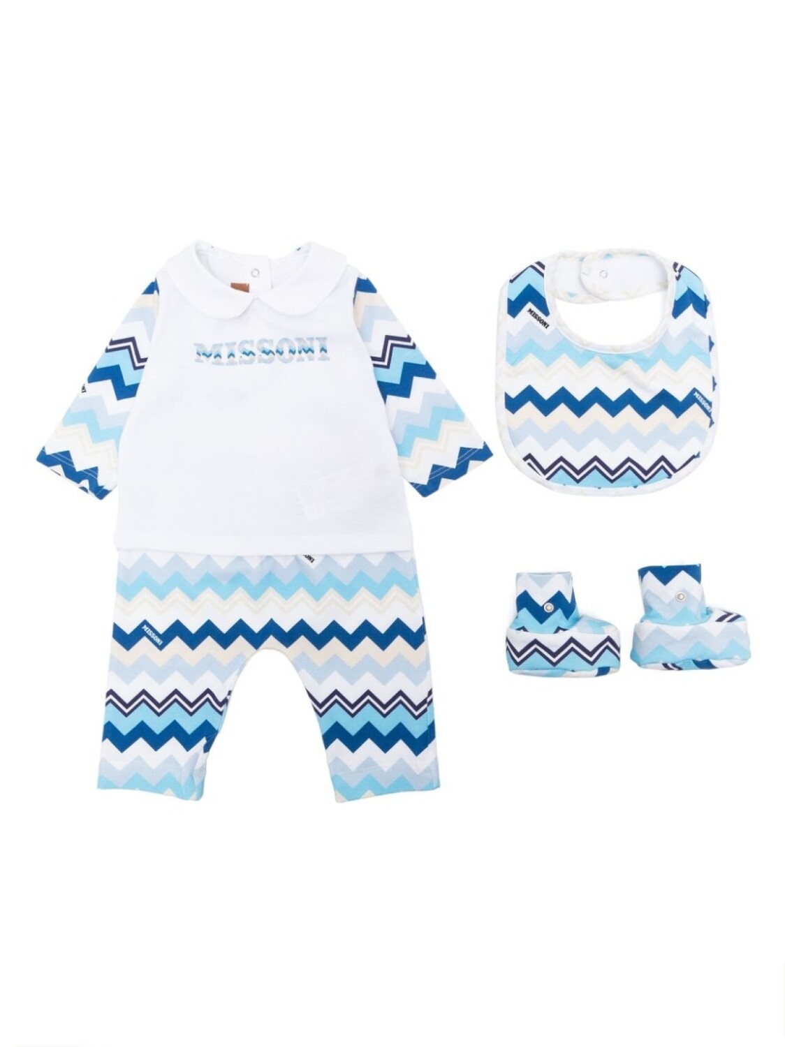 

Missoni Kids комплект для новорожденного с логотипом, белый