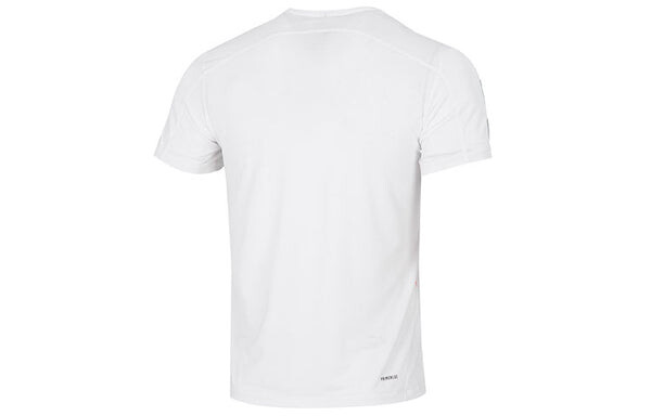 Футболка adidas Solid Color Stripe Logo Micro Mark Athleisure Casual Sports Round Neck Short Sleeve White, мультиколор — фото 2