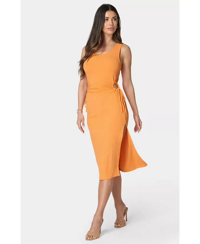 

Женское платье с завязками по бокам и разрезом Bebe, оранжевый
