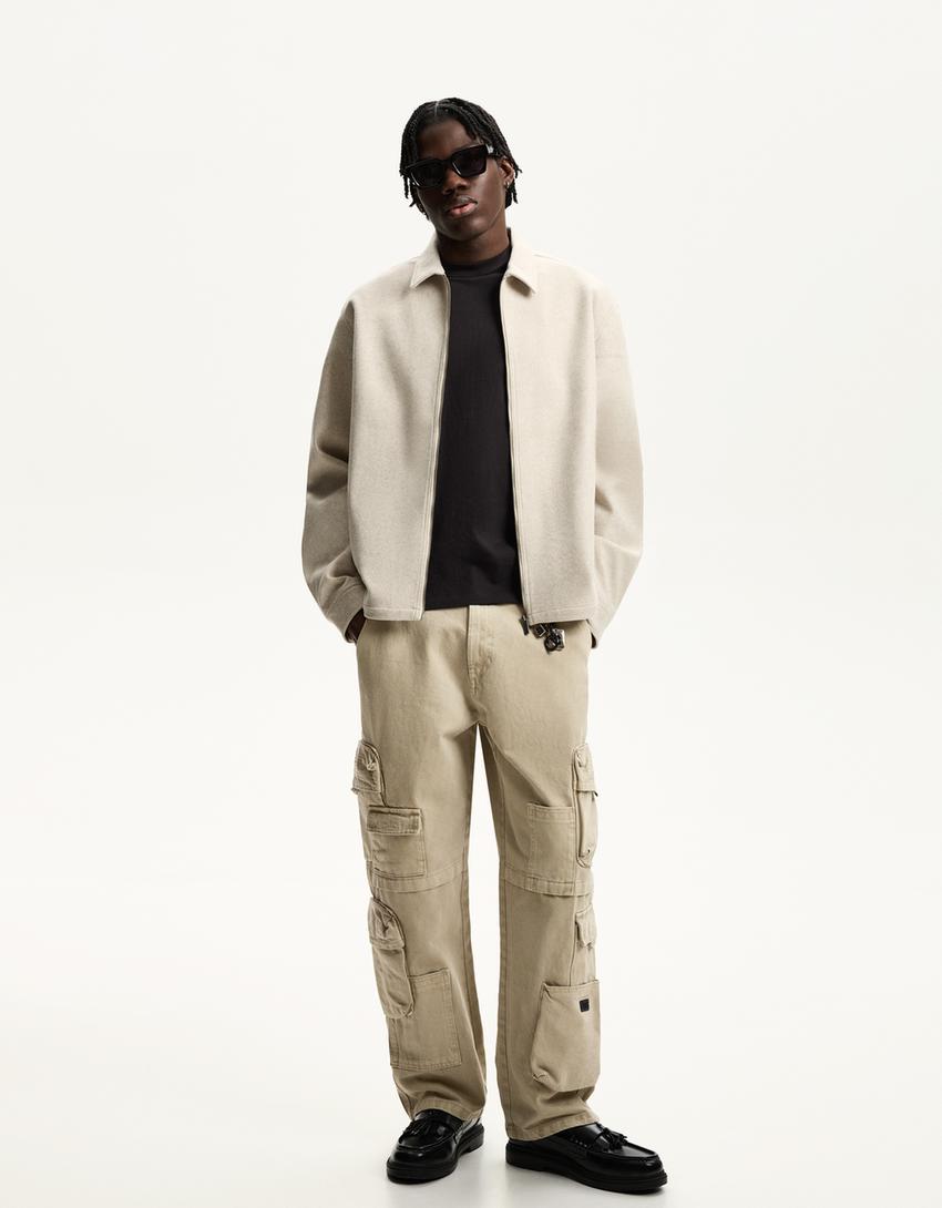 

Мешковатые брюки-карго Bershka, желтый