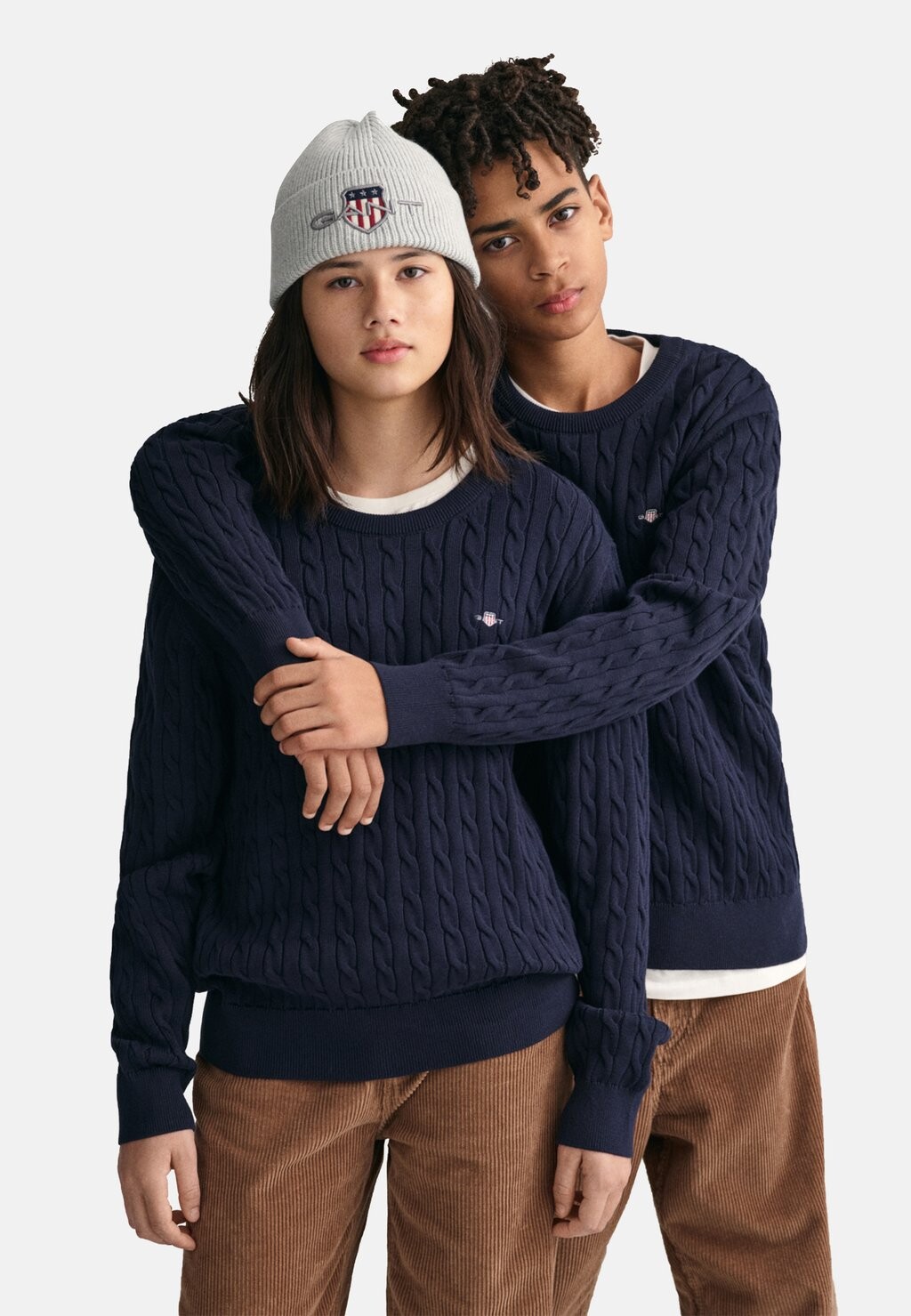 

Вязаный свитер SHIELD CABLE C NECK GANT, цвет evening blue