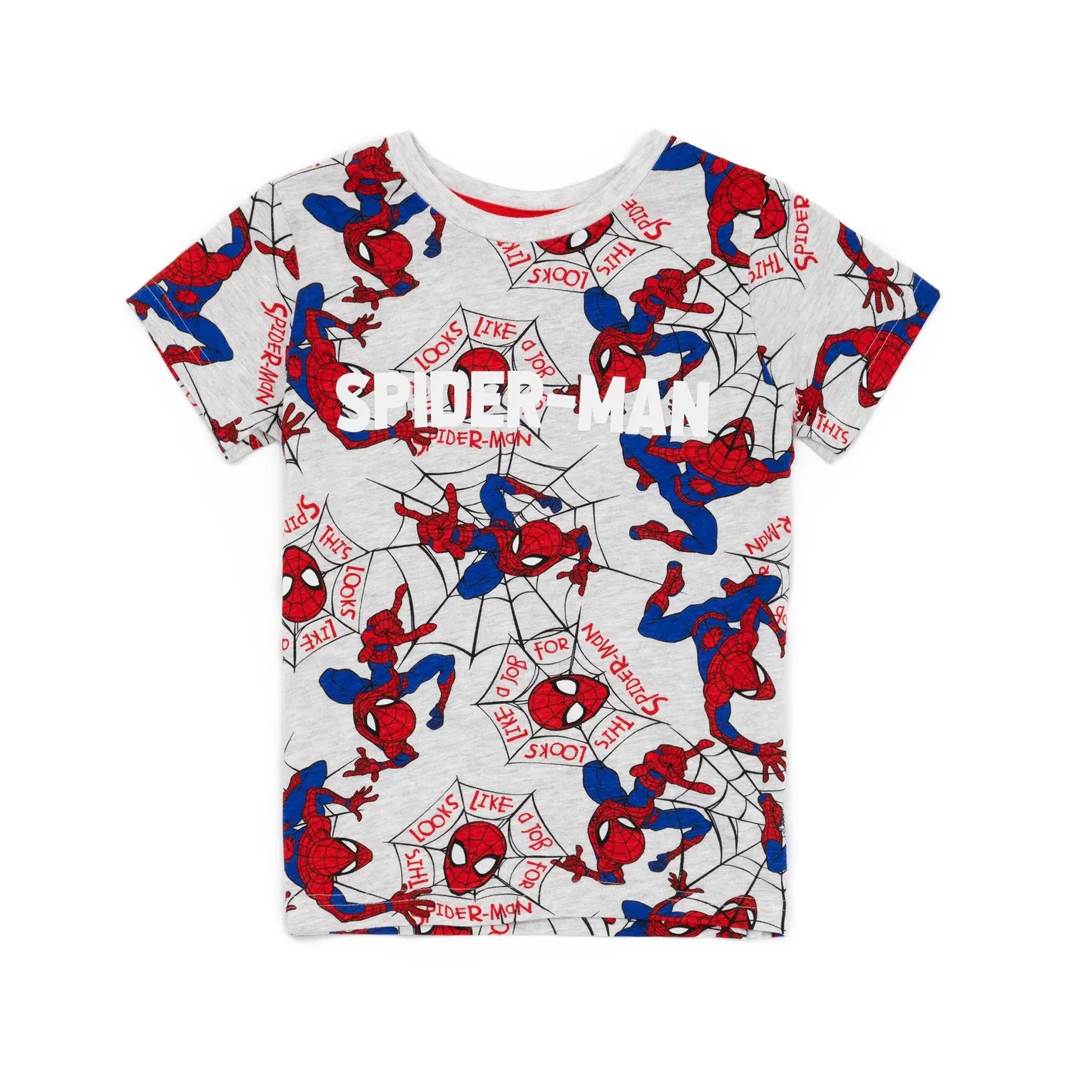 Пижама детская с коротким рукавом Marvel Spider-Man Disney, серый — фото 2