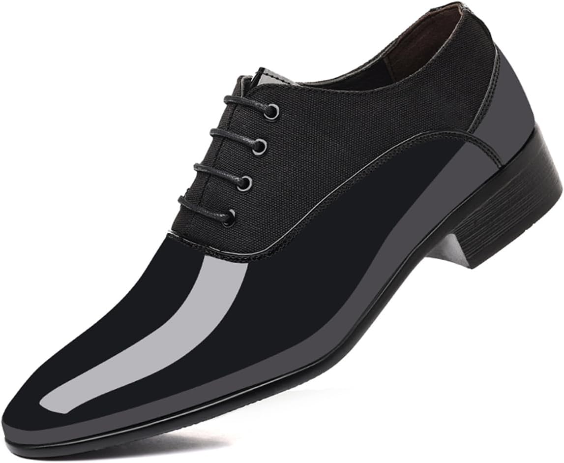 

Мужские винтажные туфли с высоким блеском из лакированной кожи, оксфорды для делового костюма, смокинга, туфли для выпускного и свадьбы Haoreya, черный