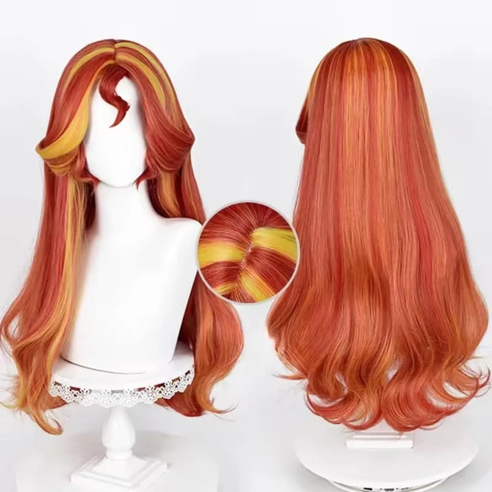 Парик для косплея «Sunset Shimmer» оранжево-красно-желтый Xingbiyou — фото 2