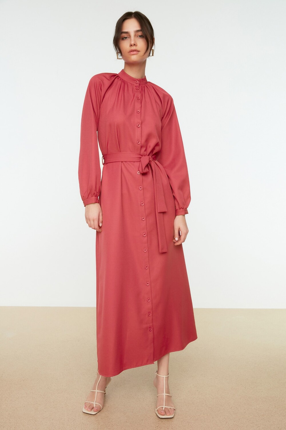 

Платье - Розовый - А-силуэт Trendyol Modest, розовый