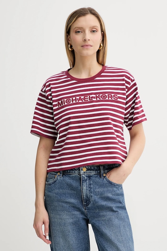 

Хлопковая футболка Michael Michael Kors, бордовый