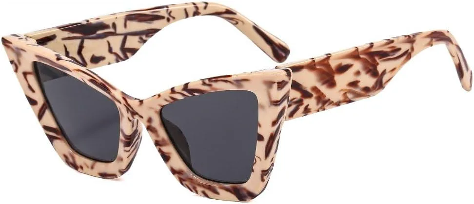 

Солнцезащитные очки «кошачий глаз» для мужчин и женщин, винтажные солнцезащитные очки, дорожные очки, ретро-очки с защитой от УФ-излучения UV400 HVTVTLA, Flower