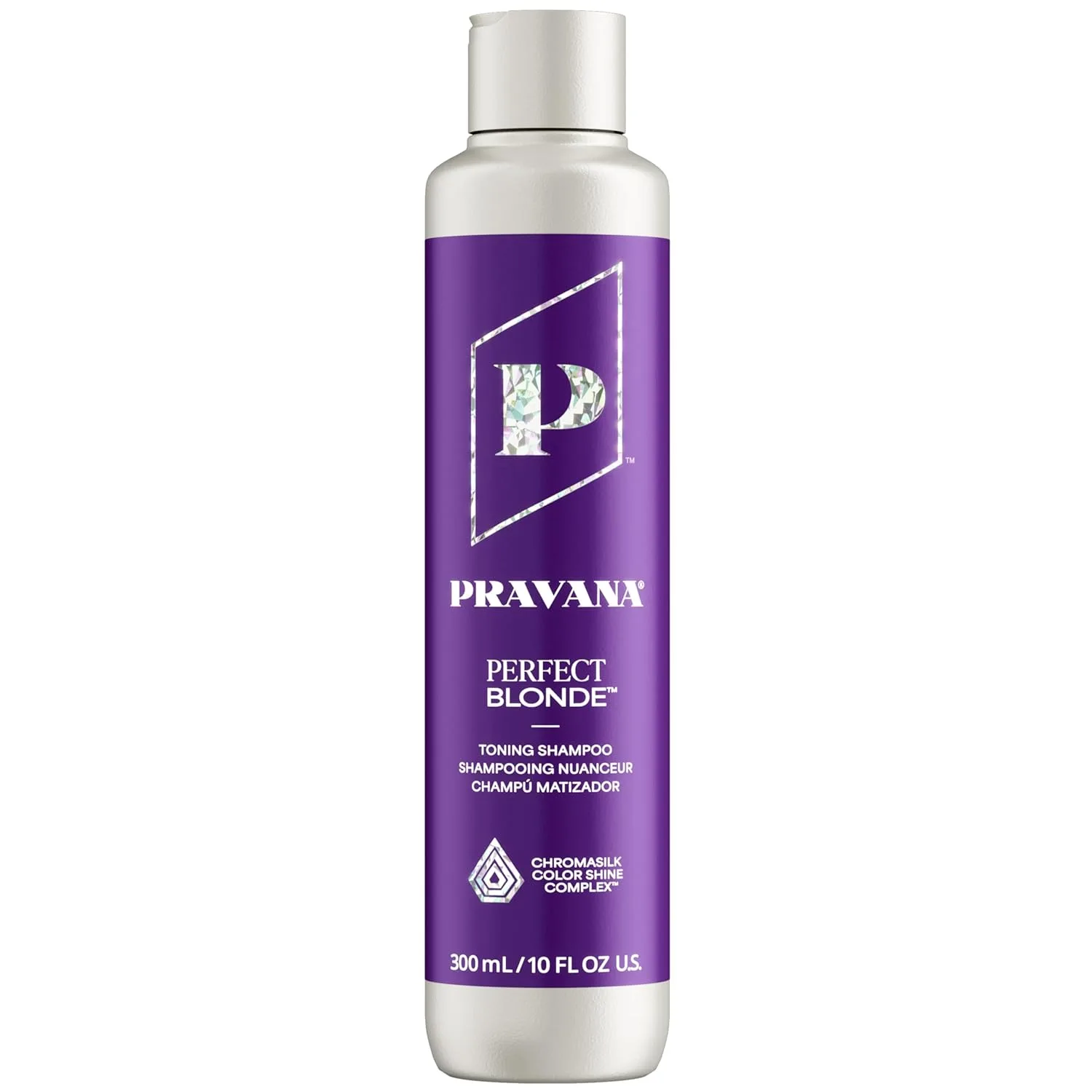 Pravana The Perfect Blonde Purple Toning Shampoo, нейтрализует медные и желтые оттенки, для окрашенных волос, Chromasilk для блеска и защиты, веганский, без жестокости, без парабенов и сульфатов, yellow