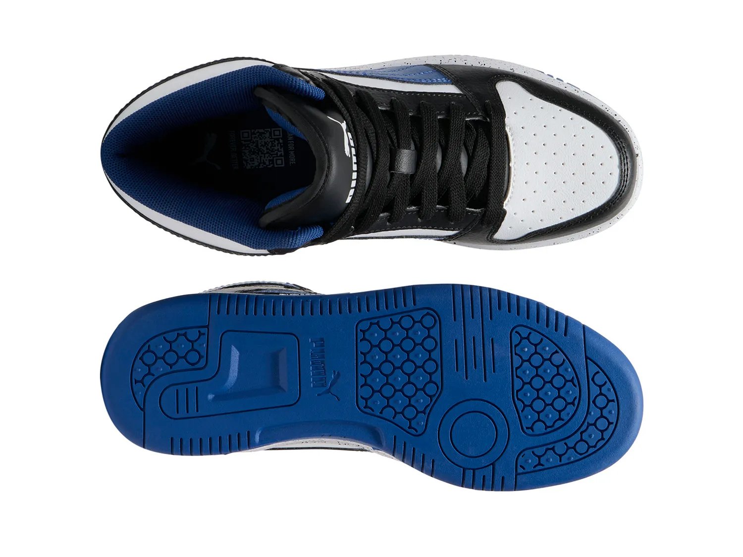 Кроссовки Puma Rebound Layup RCL High-Top Sneaker - Kids', белый/черный/синий — фото 3