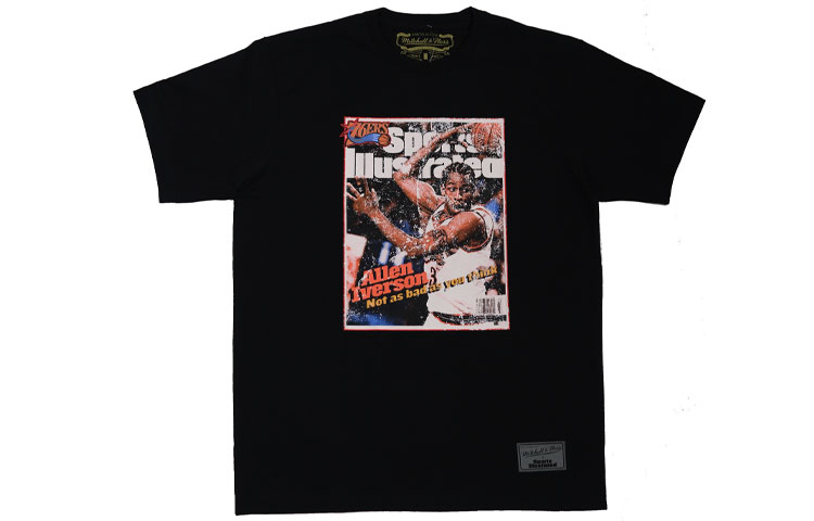 

Mitchell Ness Футболка с втачным рукавом Mitchell & Ness x TIYUHUABAO LIANMINGKUAN, унисекс, черная