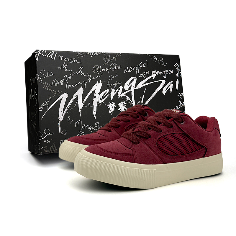 

Mengsai Низкие мужские кроссовки для скейтбординга из ангоры красного цвета