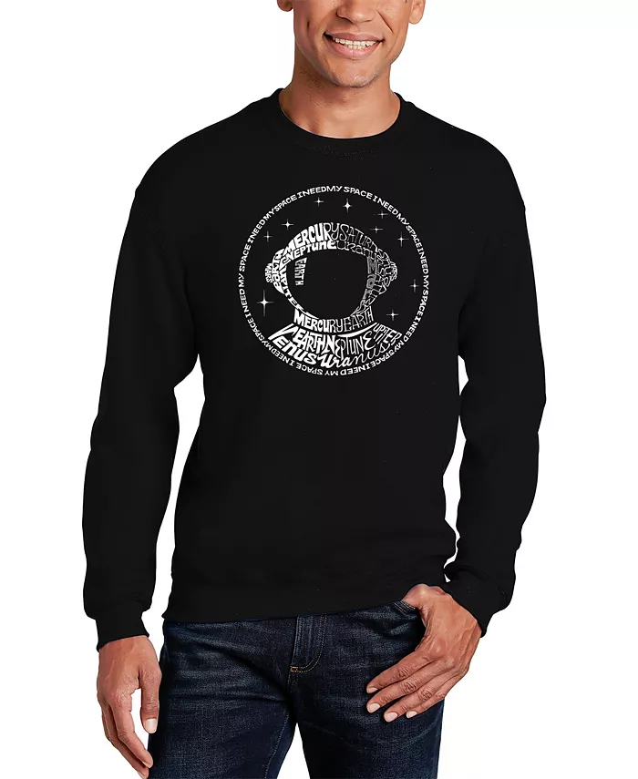 

Мужской свитшот с принтом "I Need My Space Astronaut Word Art" LA Pop Art, черный