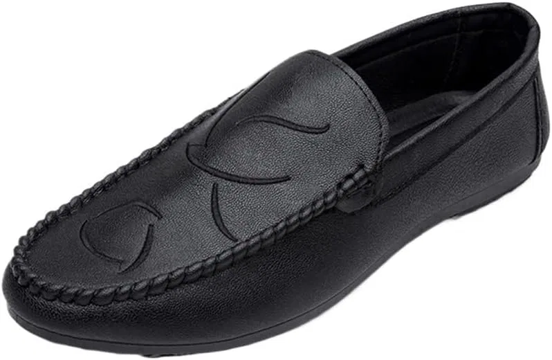 Мокасины кожаные Mens Slip-on Loafers, черный DHFIRUFSHLO