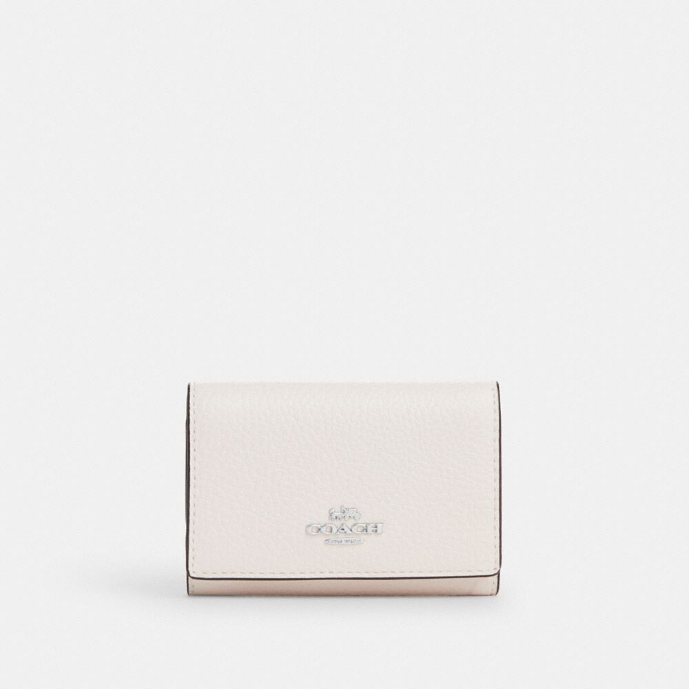 

Маленький кошелек COACH Micro, серебряный/шелковый