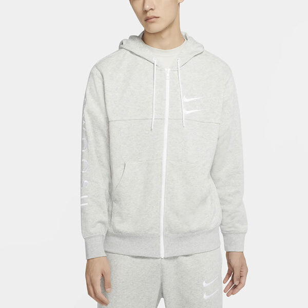 Куртка Nike Embroidery Logo Zipper Sport Jacket Men's White, серый — фото 4