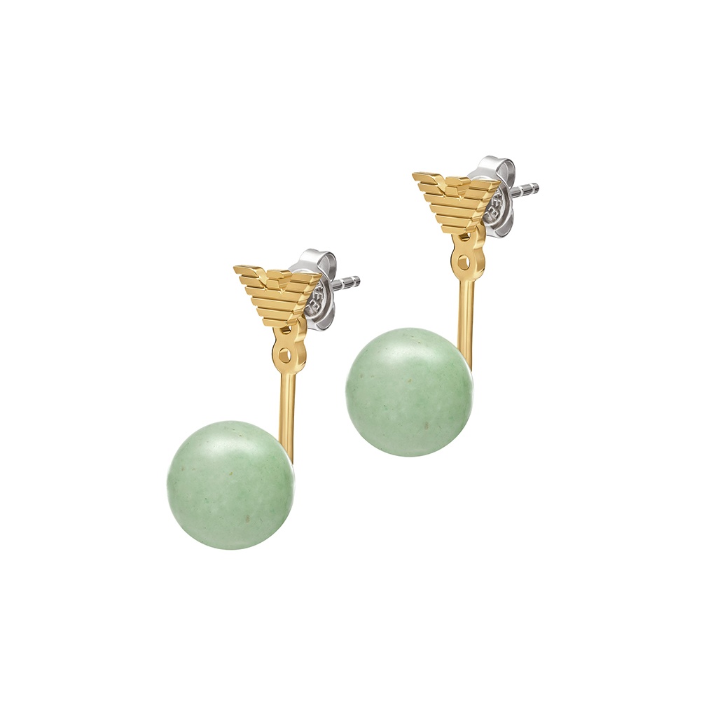 

Серёжки-пусеты Green Aventurine Jacket EMPORIO ARMANI, золотой