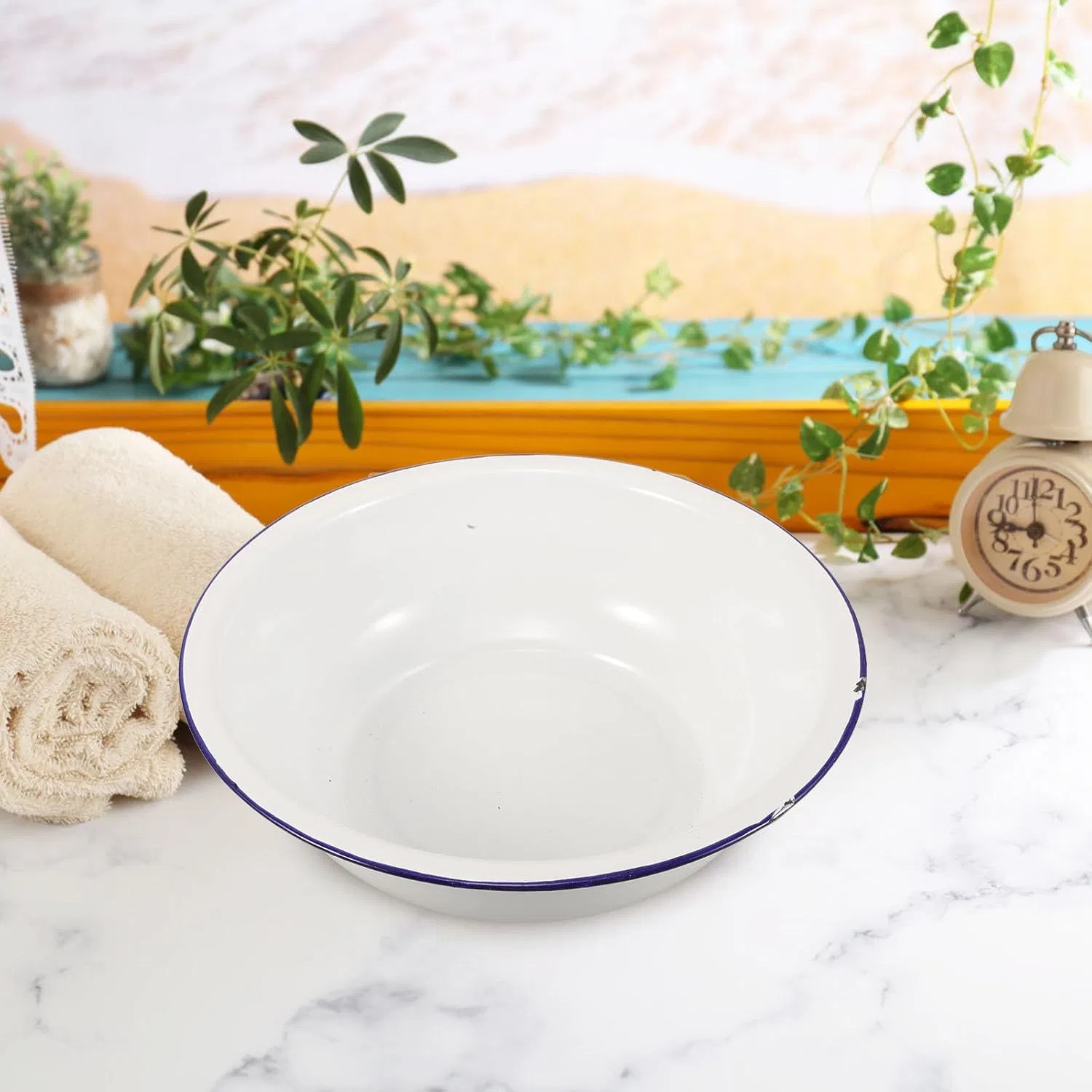 Эмалированный таз для ног VOSAREA в винтажном стиле Vosarea — фото 4