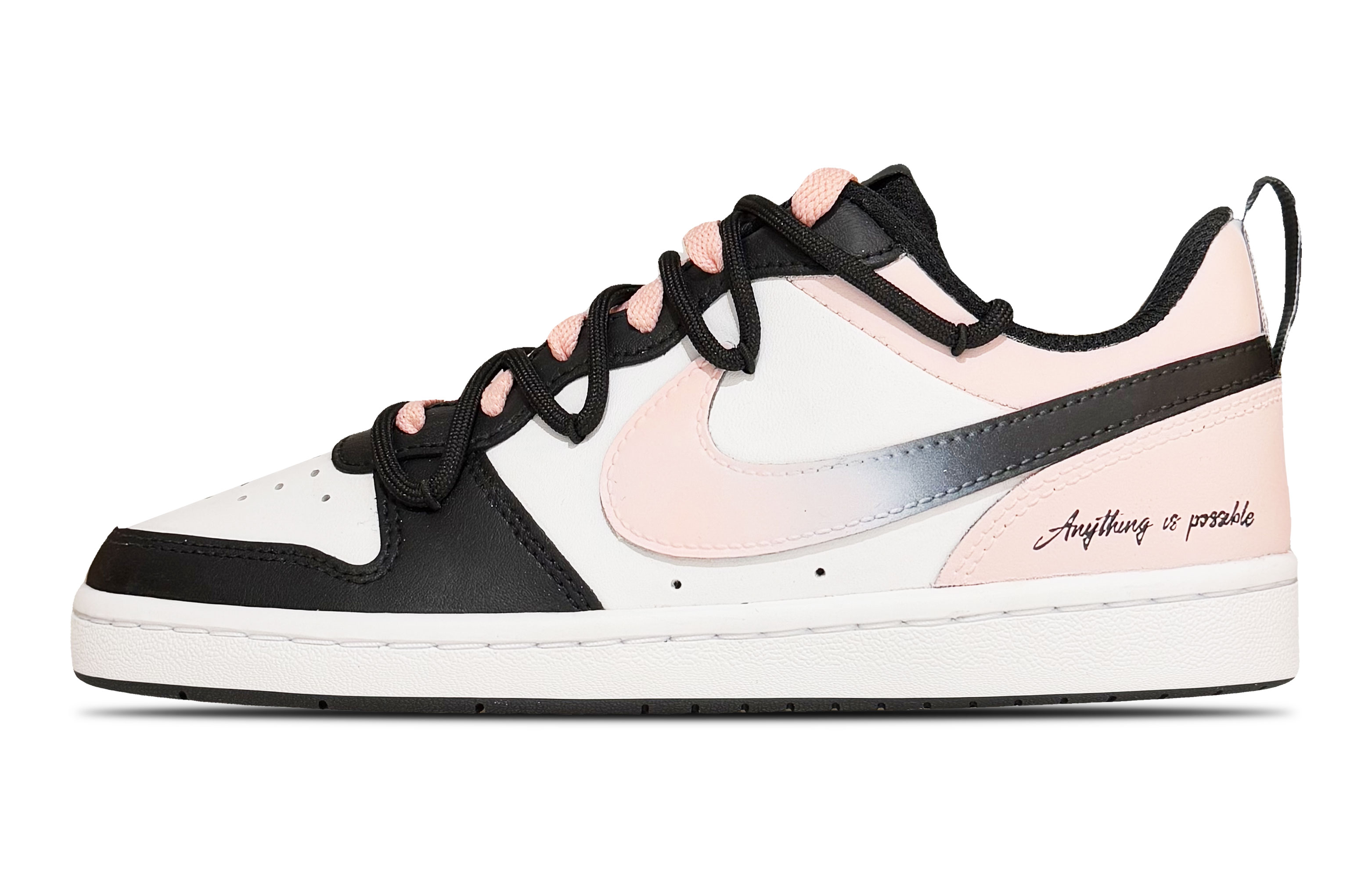 

Nike Court Borough Pink Ink Iridescent низкие детские скейтбординг кроссовки Black