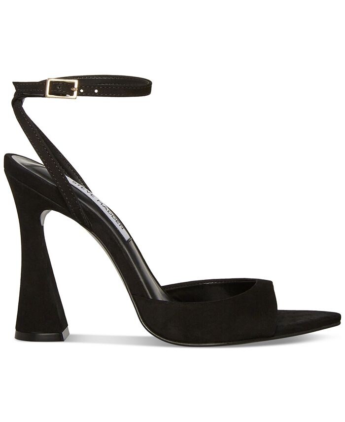Женские двухсекционные босоножки Beki на расклешенном каблуке Steve Madden, цвет Black Nubuck — фото 2