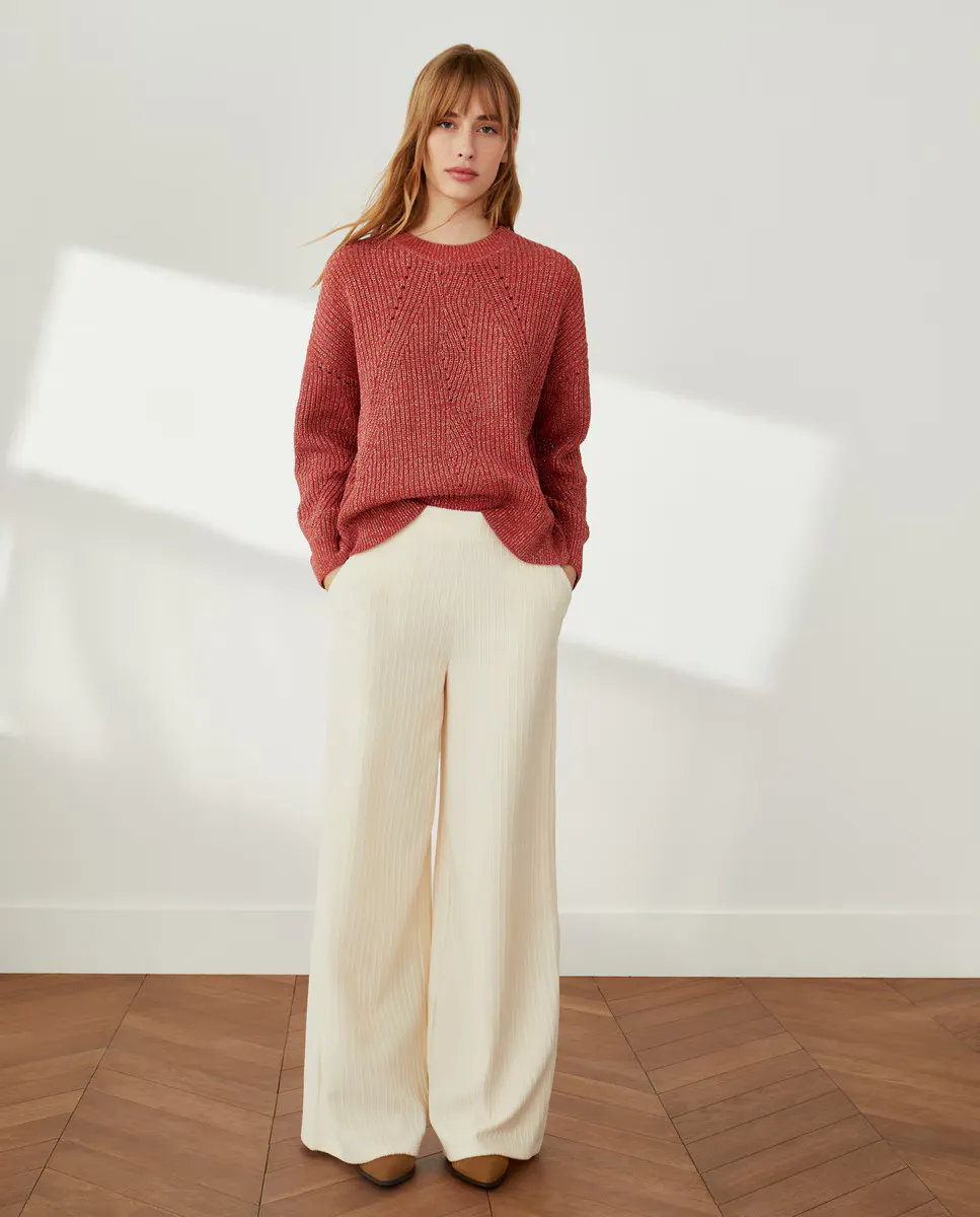 

Женские вельветовые брюки палаццо Southern Cotton, цвет 120 Crudo
