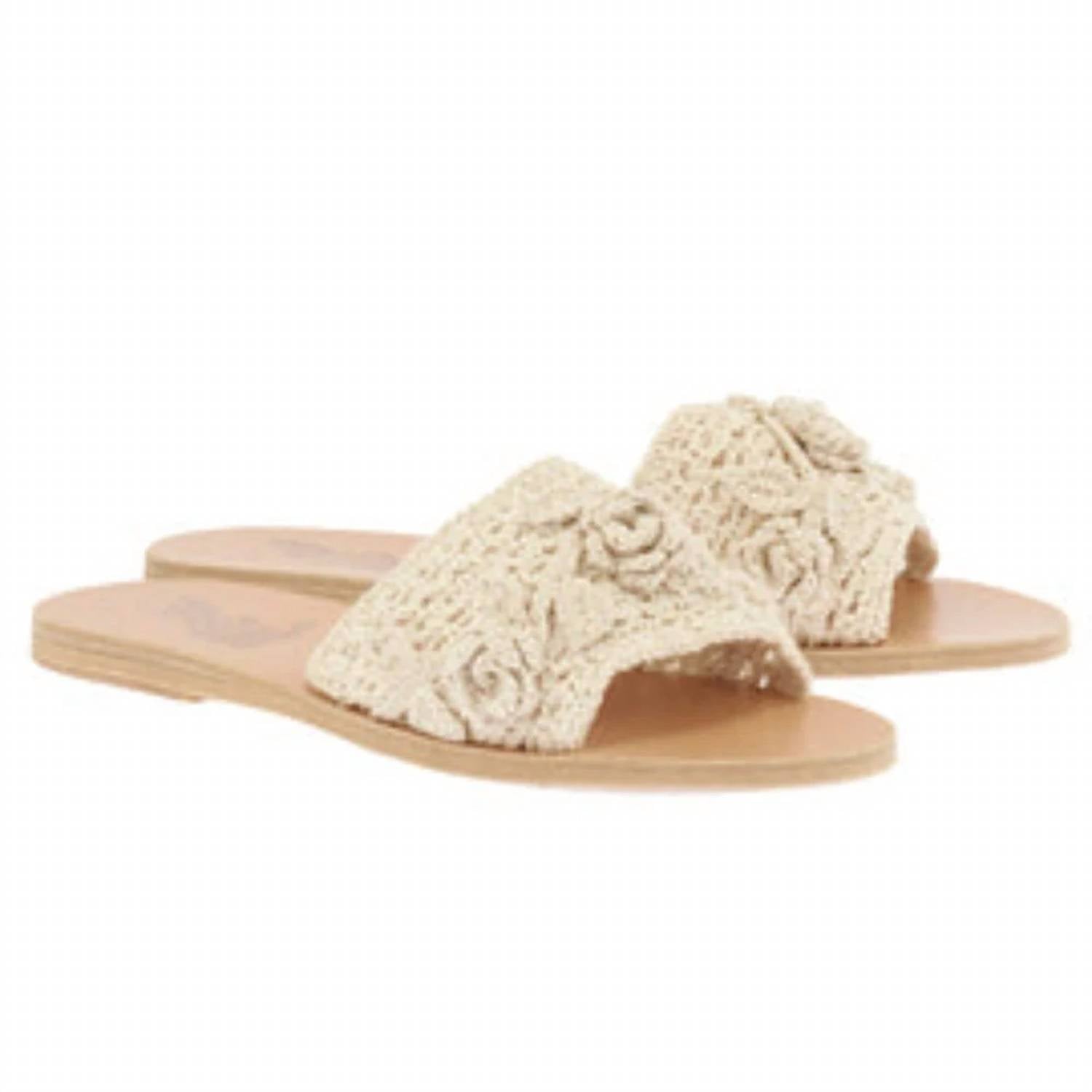 Женские плетеные сандалии Taygete цвета экрю Ancient Greek Sandals, Ecru