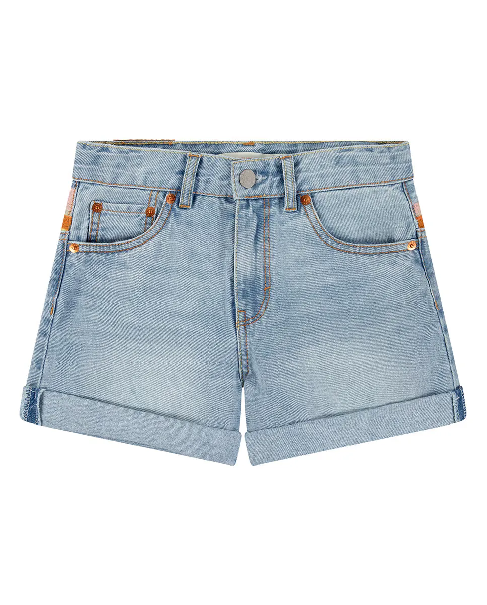 

Levi's Mini Mom вышитые шорты для девочек, синий