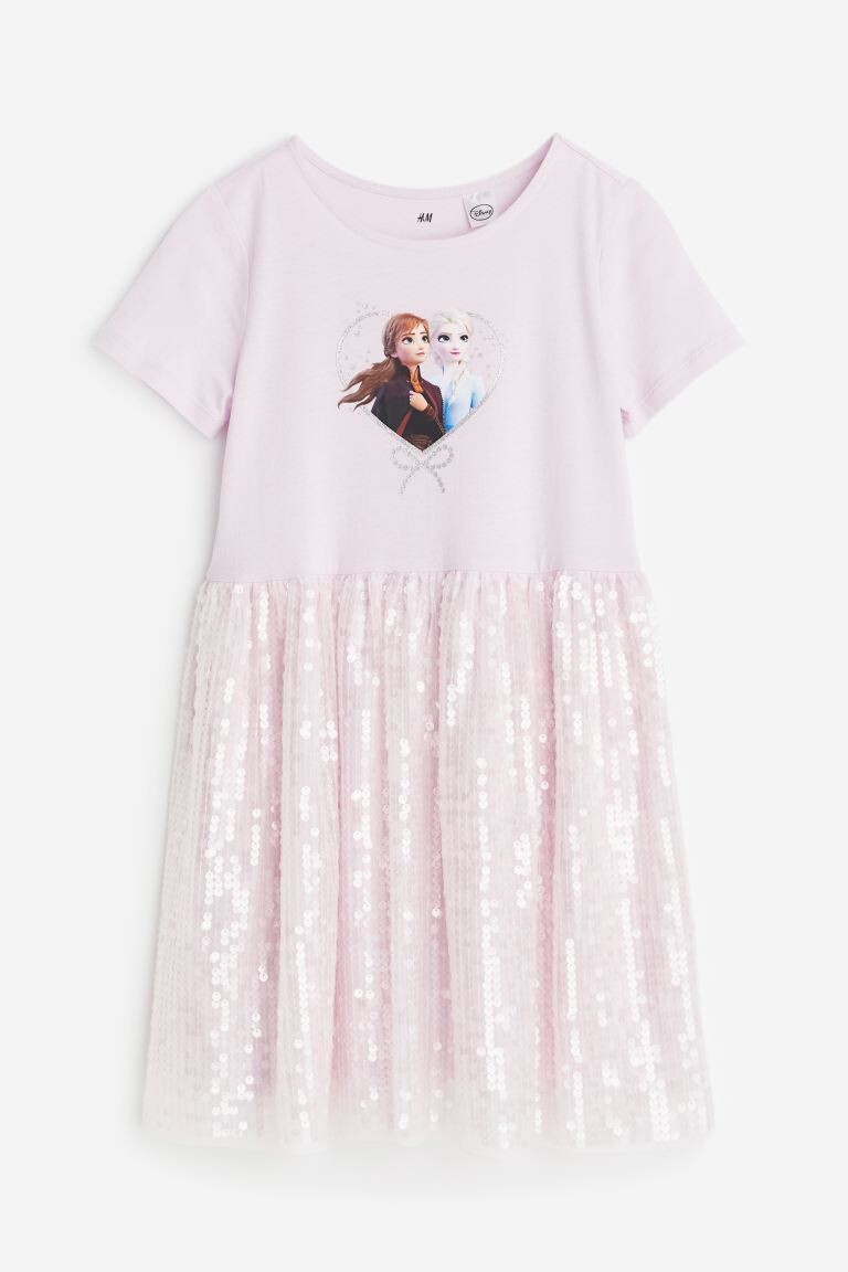 

Платье из джерси с юбкой из пайеток H&M, розовый