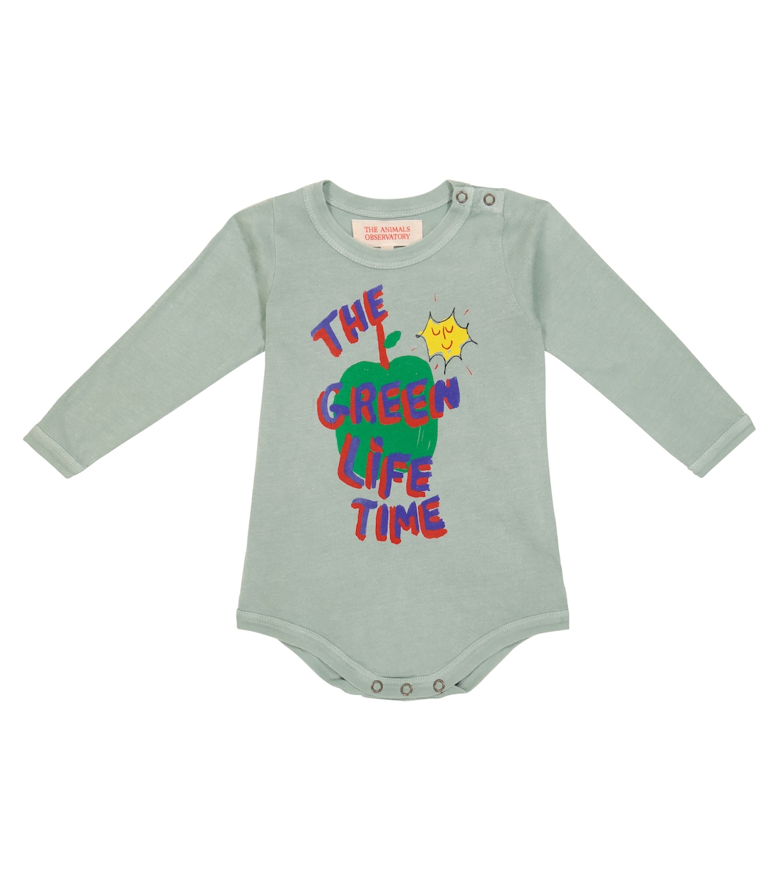 

Детский хлопковый боди с длинными рукавами The Animals Observatory, Soft Green Apple