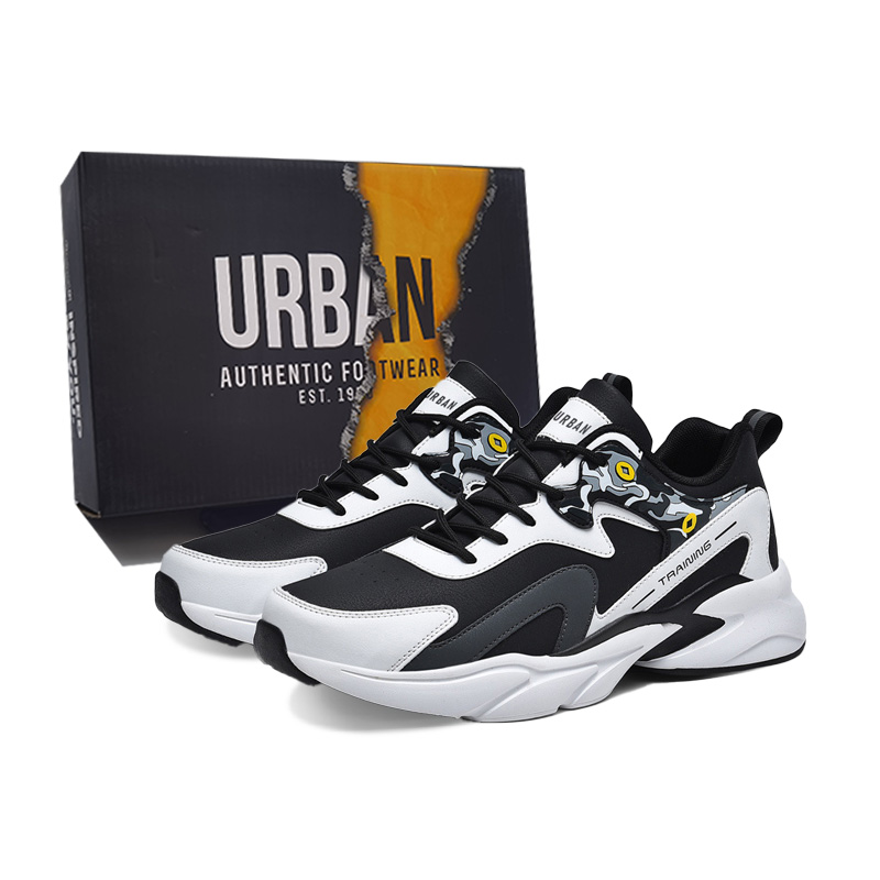 

Низкие, износостойкие, нескользящие, массивные, мужские кроссовки URBAN AUTHENTIC, White Black