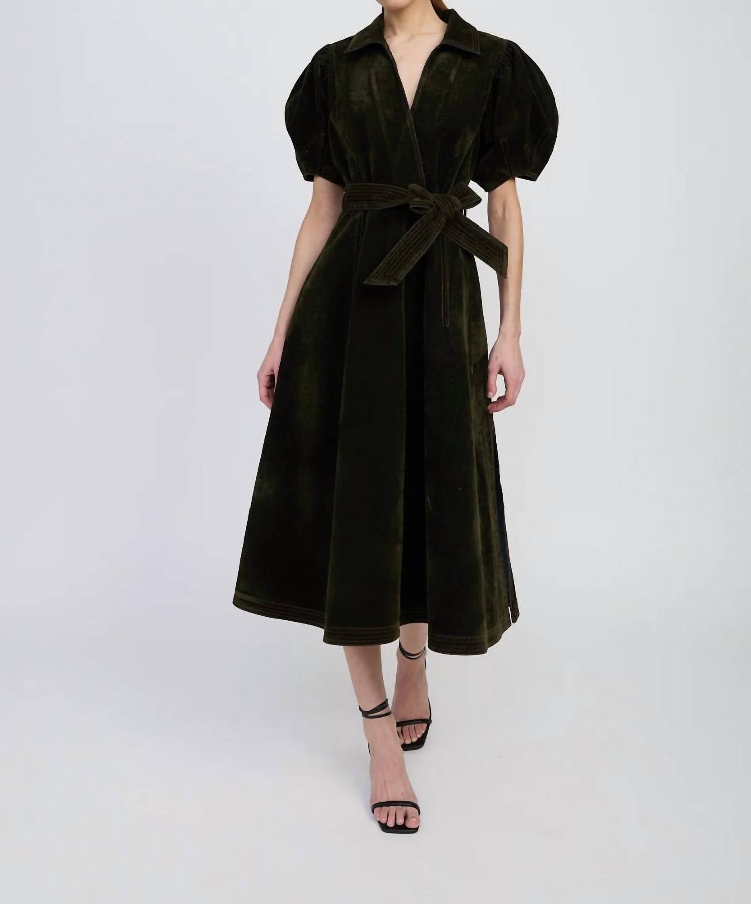 

Жюльен Миди Платье в оливковом цвете En Saison