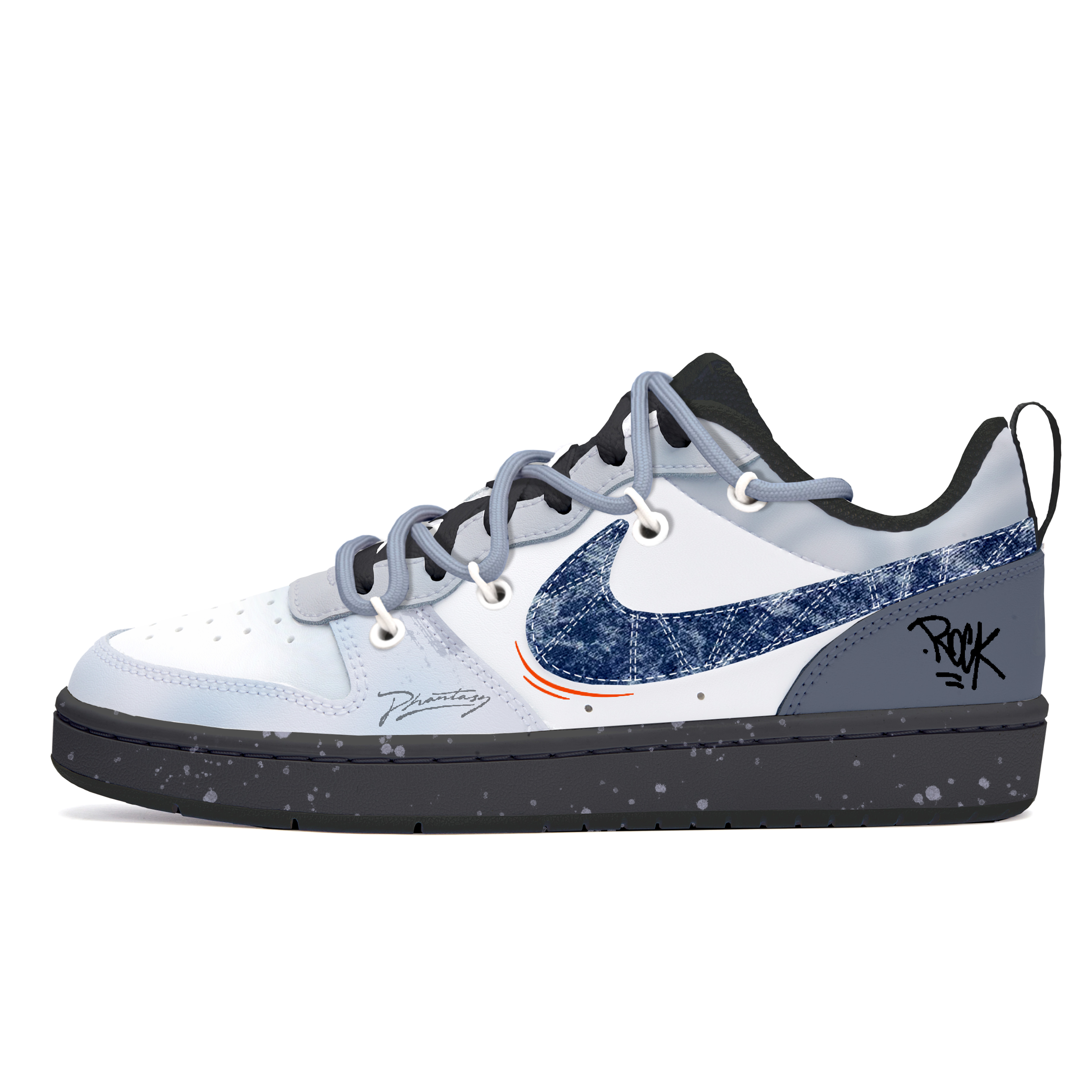 

Кроссовки Nike Court Borough Skateboard Shoes Women's Low-Top Blue White, синий