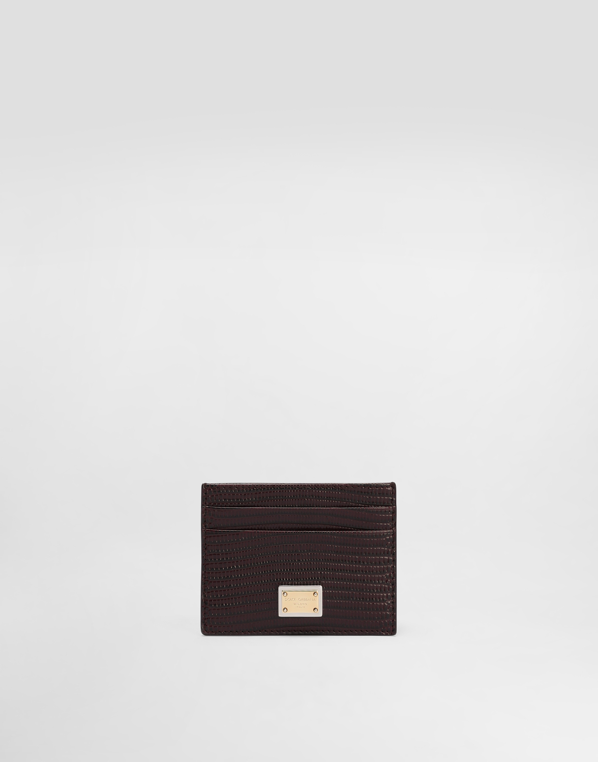 

Кожаный держатель для карт с принтом «игуана» DOLCE & GABBANA, бордовый