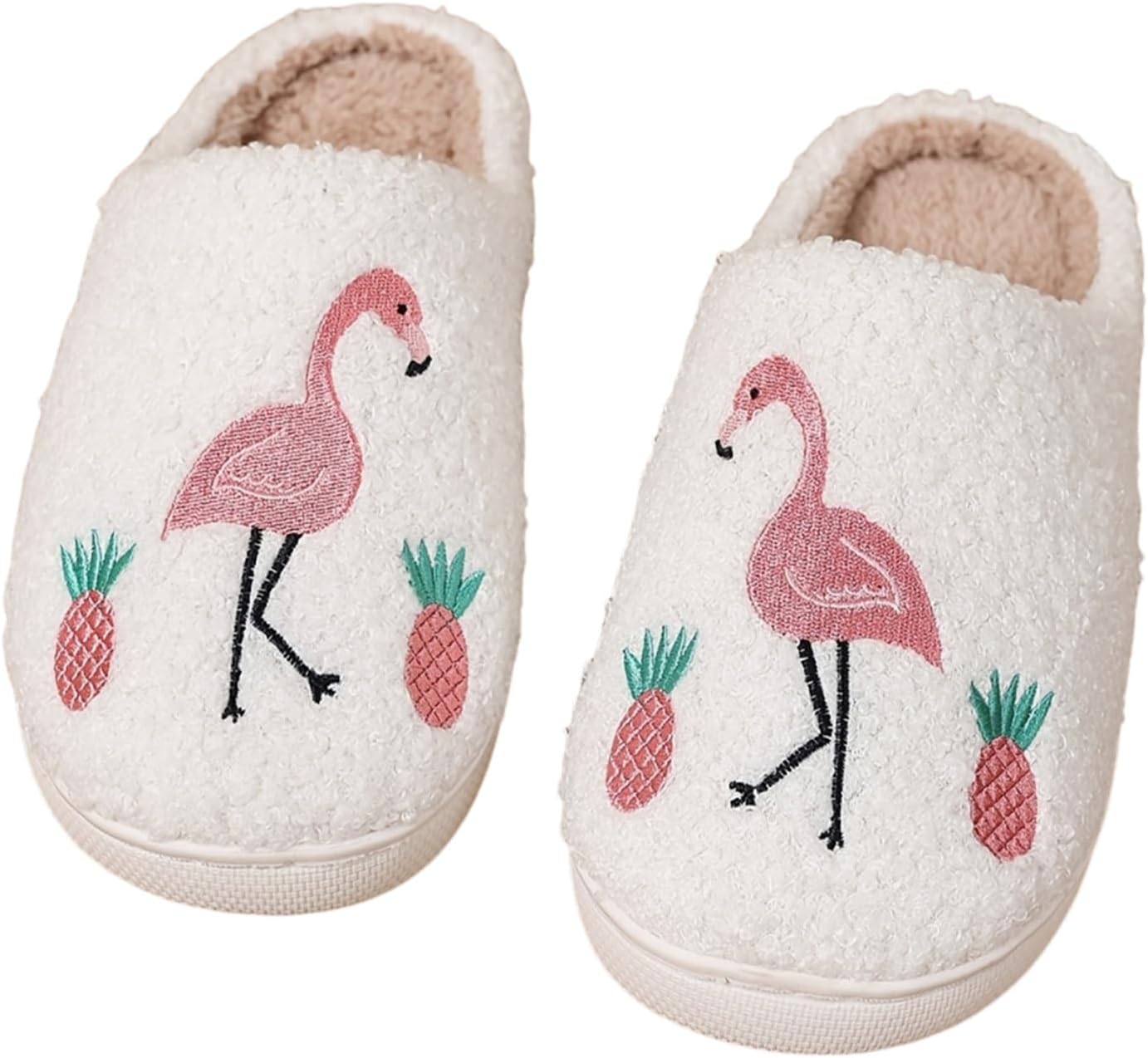 

Женские и мужские тапочки с мягкой вставкой из мемори-пены, пушистые, теплые и комфортные, легкие, для дома и улицы, для пар Edobao, Flamingos