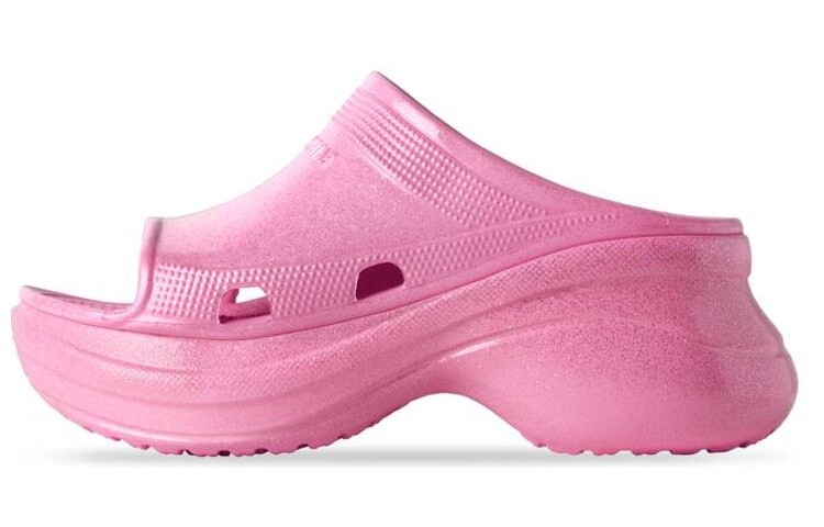 Босоножки Balenciaga x Crocs на платформе, розовый