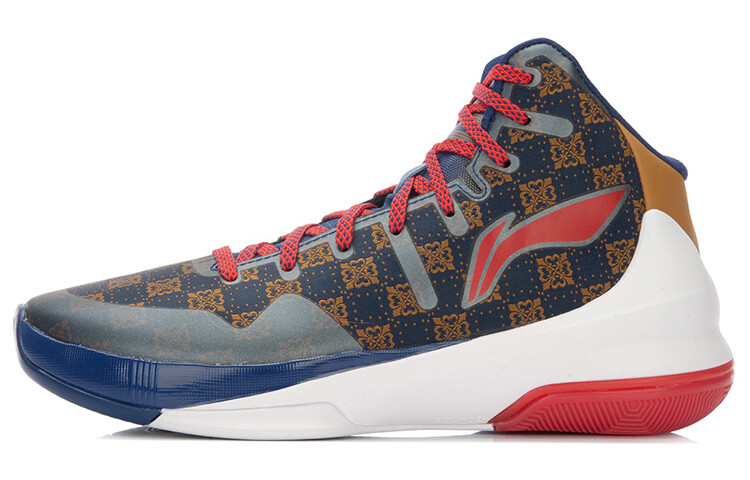 

Баскетбольные кроссовки Speed 3 унисекс с высоким верхом, синие/золотые/красные Lining