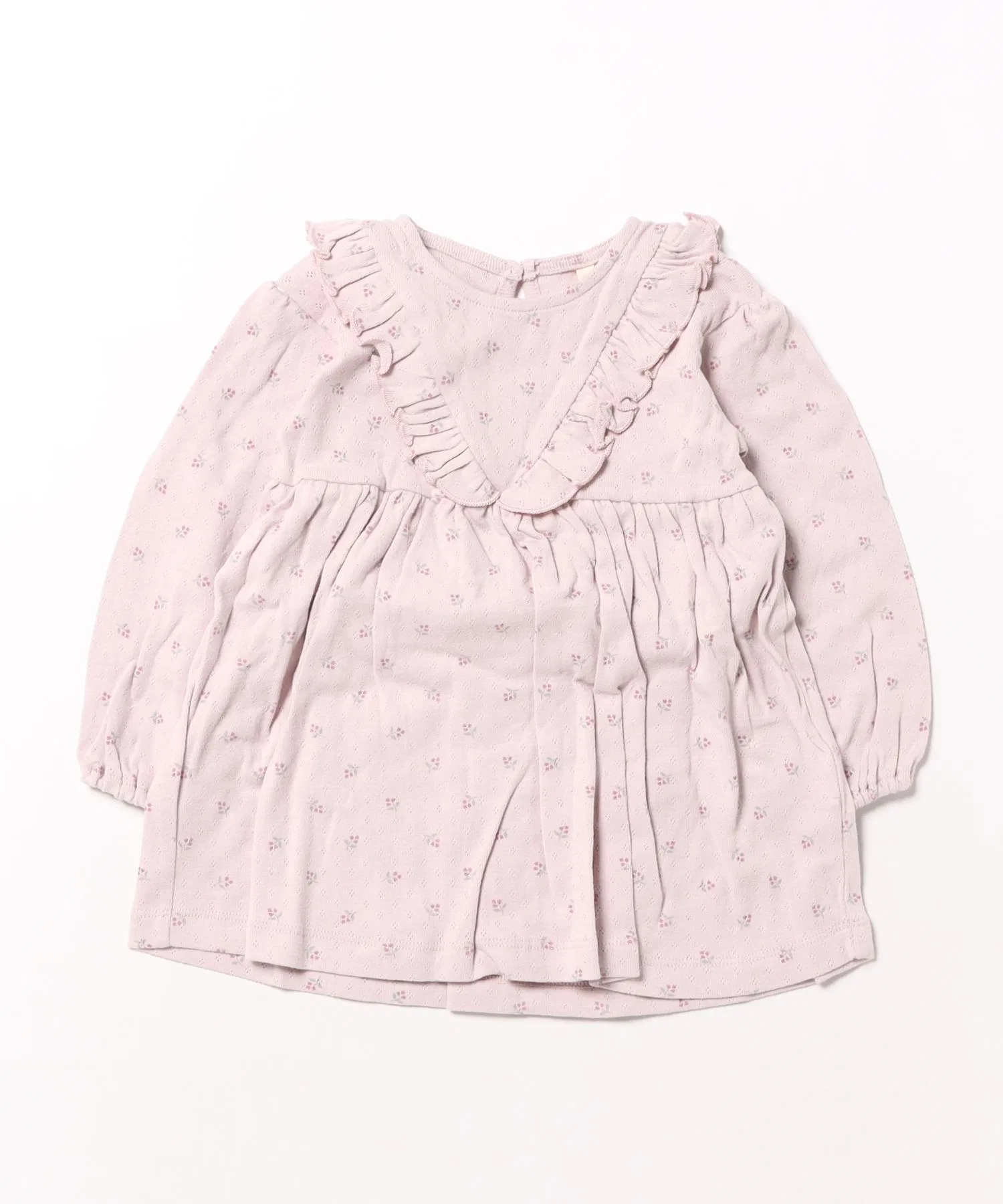 【Bs】【it】【Quincy Mae】25AW / Платье с длинными рукавами и оборками V-образного выреза