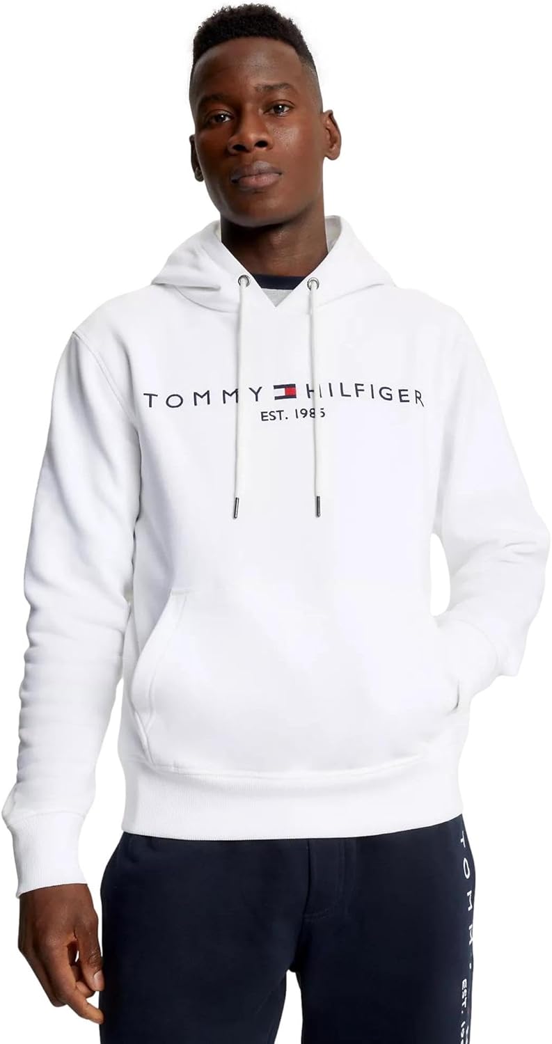

Мужская культовая флисовая толстовка с вышитым логотипом Tommy Hilfiger, коллекция 2024, размер M, черный, Fresh White