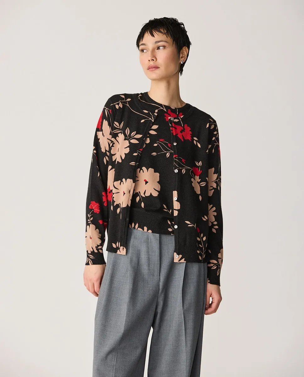 

Женский костюм-тройка с цветочным принтом Escorpion, черный