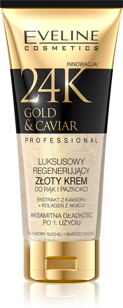 

Крем для рук и ногтей с 24-каратным золотом и икрой Eveline Cosmetics, 100 мл