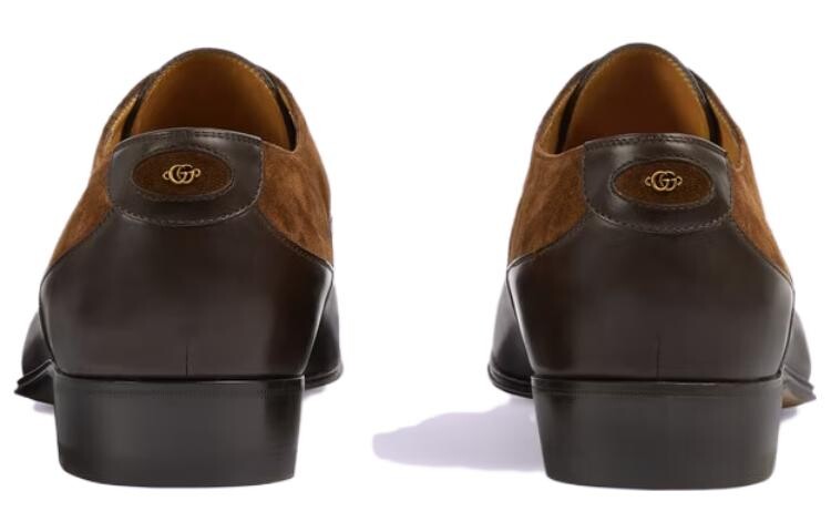 Туфли мужские Gucci Double G Panelled Lace-up, коричневый — фото 3